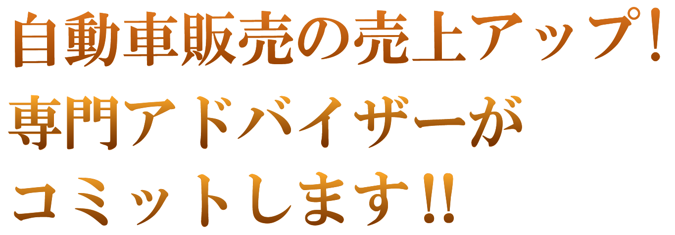 自動車販売の売上アップ!専門アドバイザーがコミットします‼コミットします‼